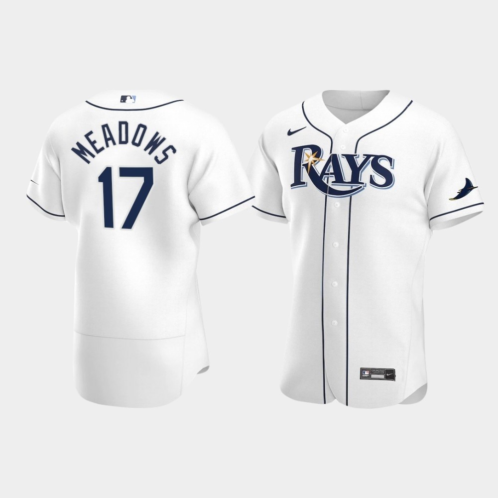 Men's Tampa Bay Rays #17 Austion Meadows Nike White Home 2020 Authentic Player MLB Jersey