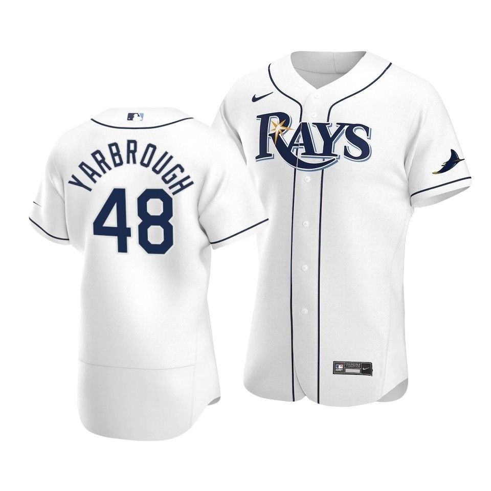 Men's Tampa Bay Rays #48 Ryan Yarbrough Nike White Home 2020 Authentic Player MLB Jersey