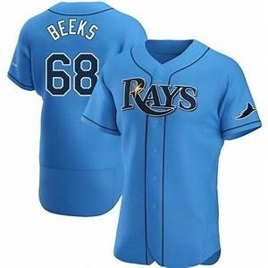 Men's Tampa Bay Rays #68 Jalen Beeks Nike  Light Blue Alternate 2020 Authentic Jersey