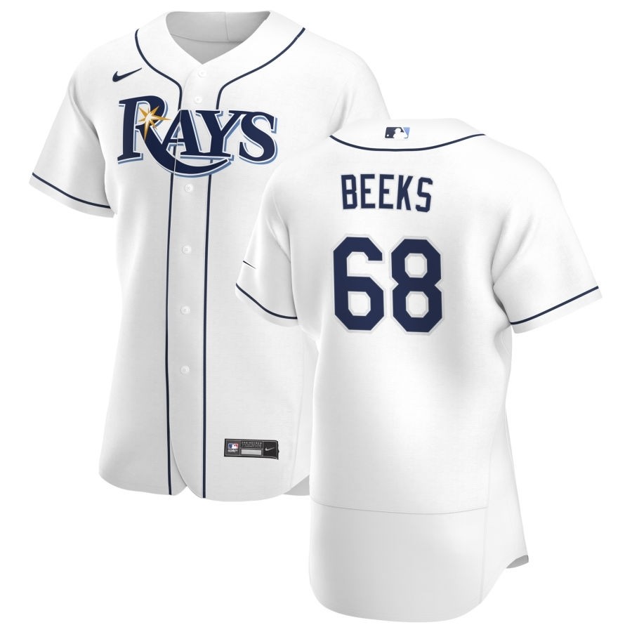 Men's Tampa Bay Rays #68 Jalen Beeks Nike White Home 2020 Authentic Player MLB Jersey