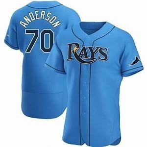 Men's Tampa Bay Rays #70 Nick Anderson Nike Light Blue Alternate 2020 Authentic Jersey