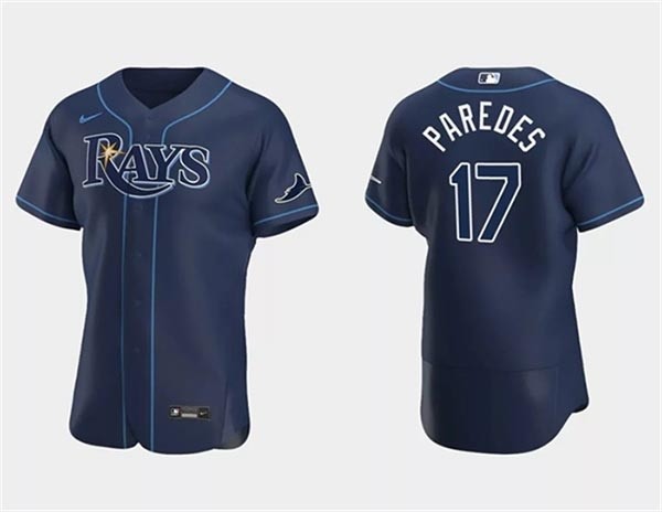 Men's Tampa Bay Rays #17 Isaac Paredes Navy Flex Base Stitched Baseball Jersey