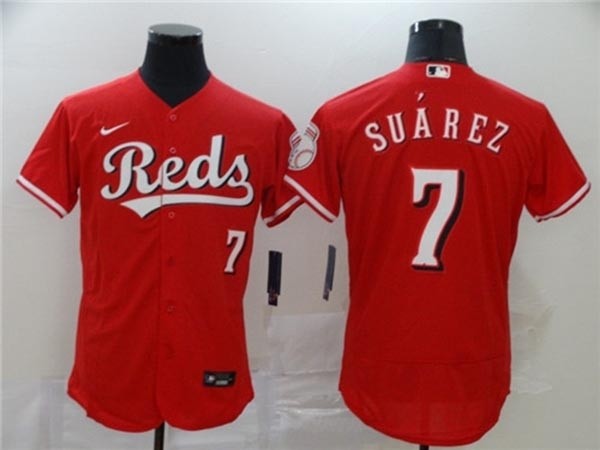 MLB Cincinnati Reds #7 Eugenio Suarez Red 2020 Nike Flexbase Jersey