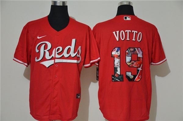 MLB Cincinnati Reds #19 Joey Votto Red Nike Cool Base Player Jersey