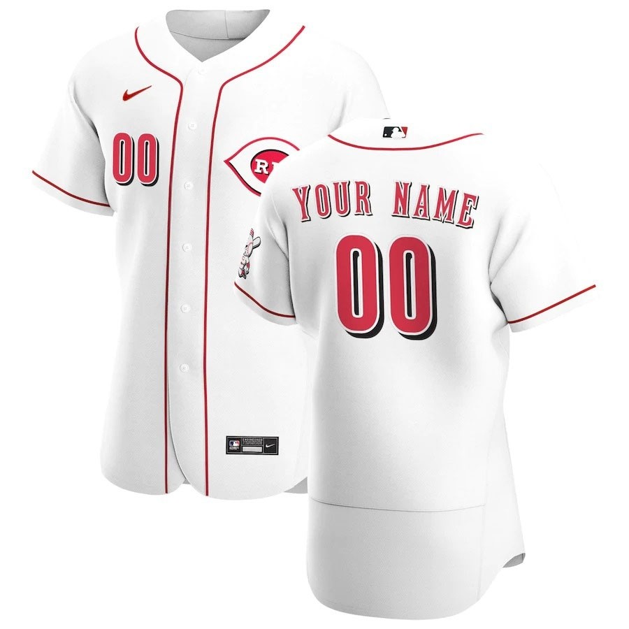 Men's Cincinnati Reds Custom Nike White Home 2020 Authentic Flexbase MLB Jersey(Name and number remark in comment column)