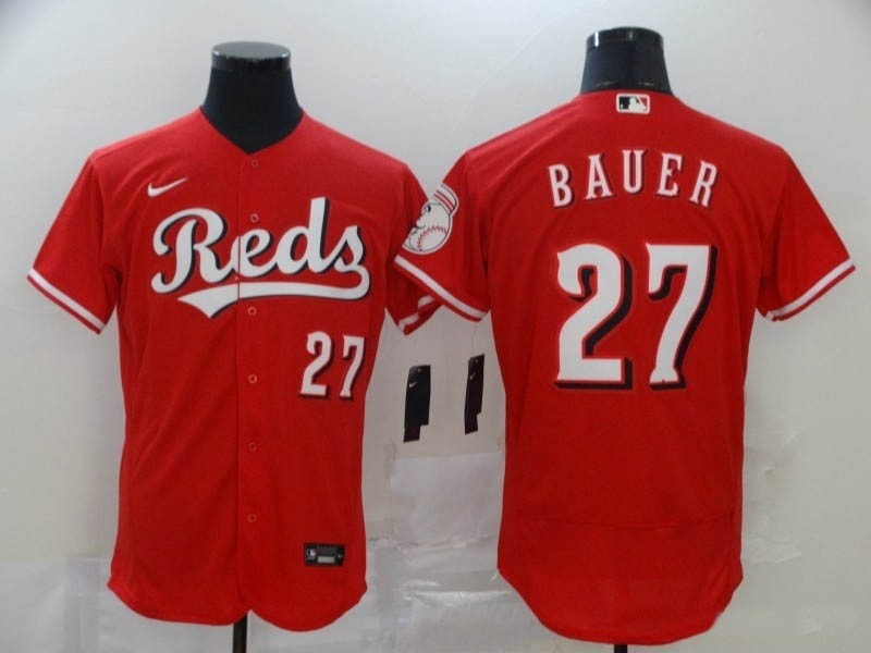 MLB Cincinnati Reds #27 Trevor Bauer Red 2020 Nike Flexbase Jersey