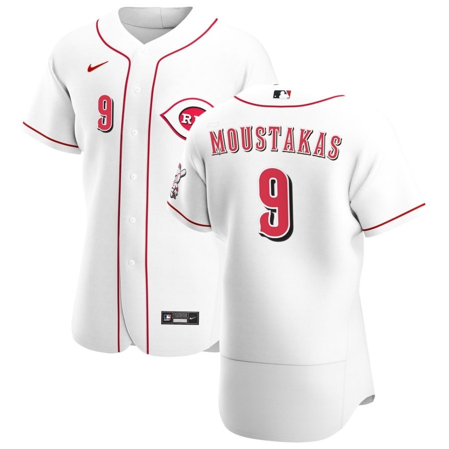 Men's Cincinnati Reds #9 Mike Moustakas Nike White Home 2020 Authentic Player MLB Jersey