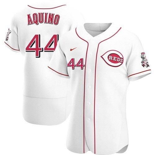 Men's Cincinnati Reds #44 Aristides Aquino Nike White Home 2020 Authentic Player MLB Jersey