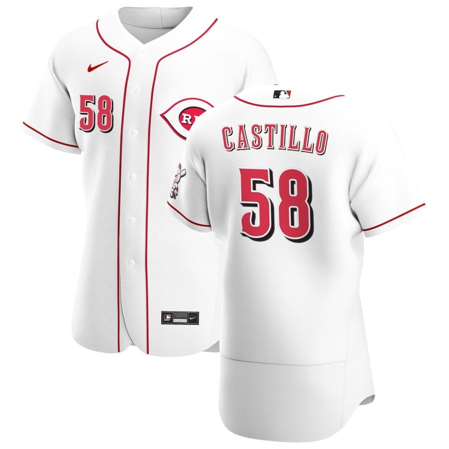 Men's Cincinnati Reds #58 Luis Castillo Nike White Home 2020 Authentic Player MLB Jersey