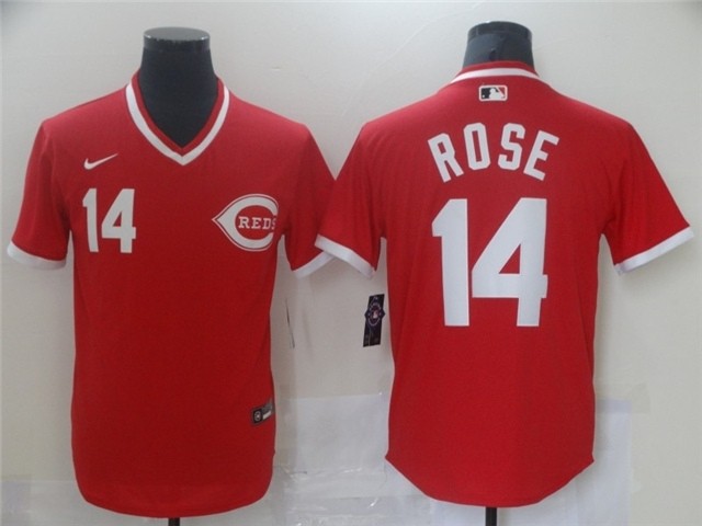 Men's Cincinnati Reds #14 Pete Rose Vintage Red Jersey