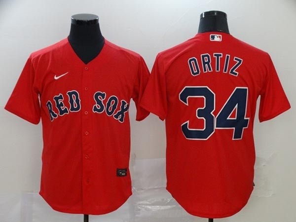 MLB Boston Red Sox #34 David Ortiz Red 2020 Nike Cool Base Jersey