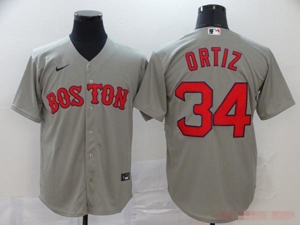 MLB Boston Red Sox #34 David Ortiz Grey 2020 Nike Cool Base Jersey