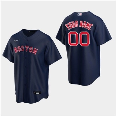 Men's Boston Red Sox Custom Navy Alternate Cool Base Jersey(Name and number remark in comment column)