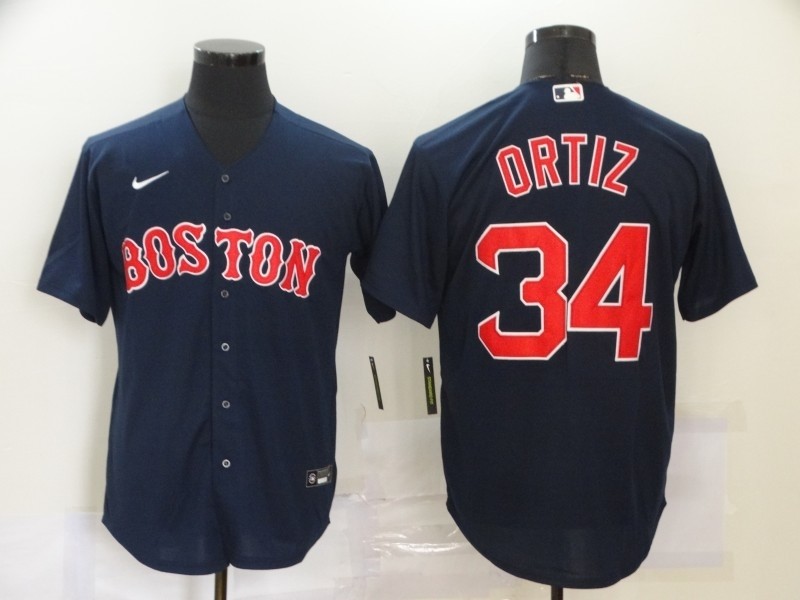 MLB Boston Red Sox #34 David Ortiz Navy 2020 Nike Cool Base Jersey