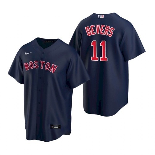 Men's Boston Red Sox #11 Rafael Devers Navy Alternate 2020 Cool Base Jersey