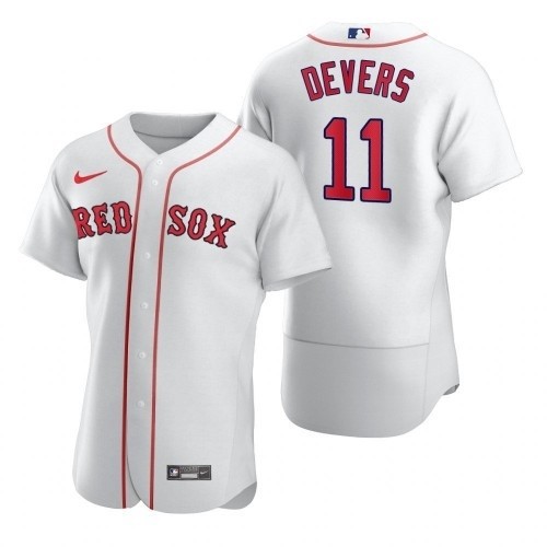 Men's Boston Red Sox #11 Rafael Devers Nike White Home 2020 Authentic Team MLB Jersey