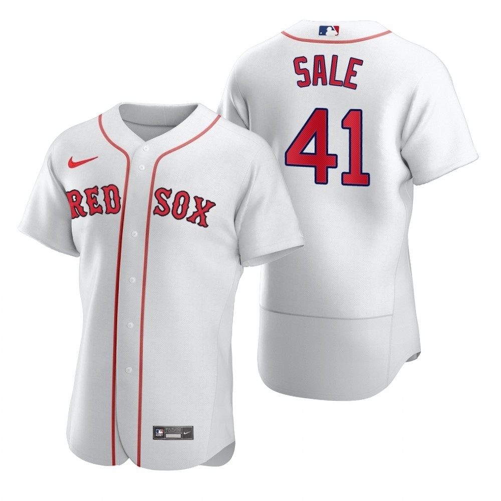 Men's Boston Red Sox #41 Chris Sale Nike White Home 2020 Authentic Team MLB Jersey