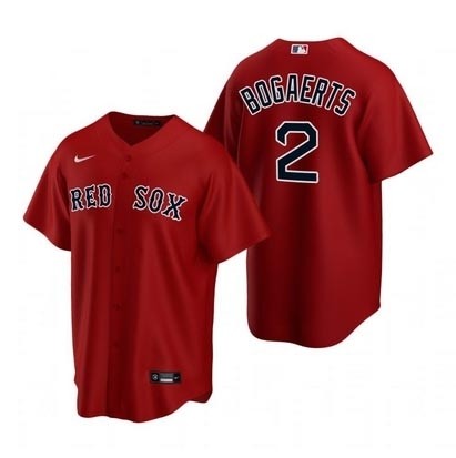 Men's Boston Red Sox #2 Xander Bogaerts Red Alternate 2020 Cool Base Jersey