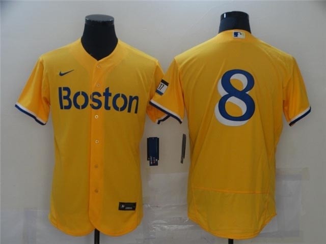 Boston Red Sox #8 Carl Yastrzemski Gold 2021 City Connect Flex Base Jersey