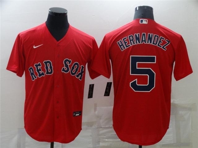 Boston Red Sox #5 Enrique Hernandez Red Cool Base Jersey