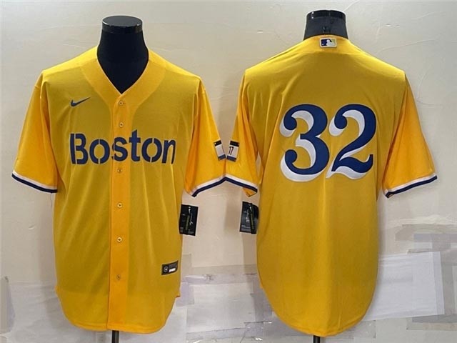 Men's Boston Red Sox #32 Matt Barnes Gold 2021 City Connect Cool Base Jersey