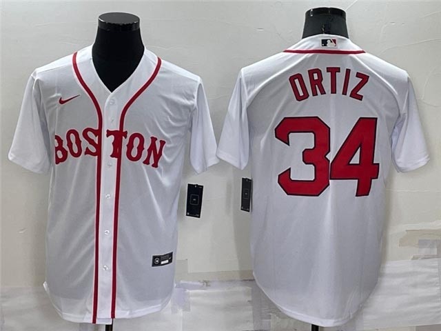 Men's Boston Red Sox #34 David Ortiz White Alternate Cool Base Jersey