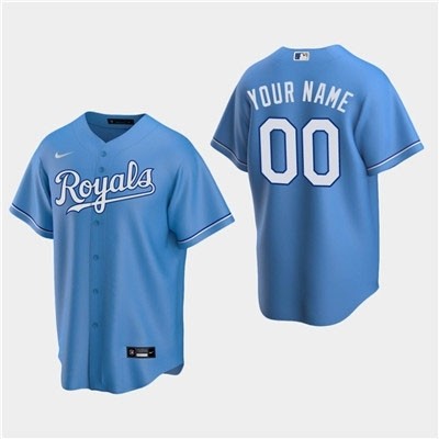 Men's Kansas City Royals Custom Light Blue Alternate Cool Base Jersey(Name and number remark in comment column)