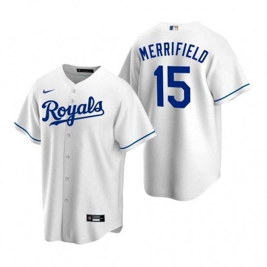 Men's Kansas City Royals #15 Whit Merrifield Nike White Home 2020 Coolbase Jersey