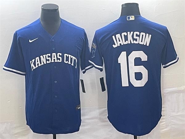 Men's Kansas City Royals #16 Bo Jackson Royal Cool Base Stitched Baseball Jersey