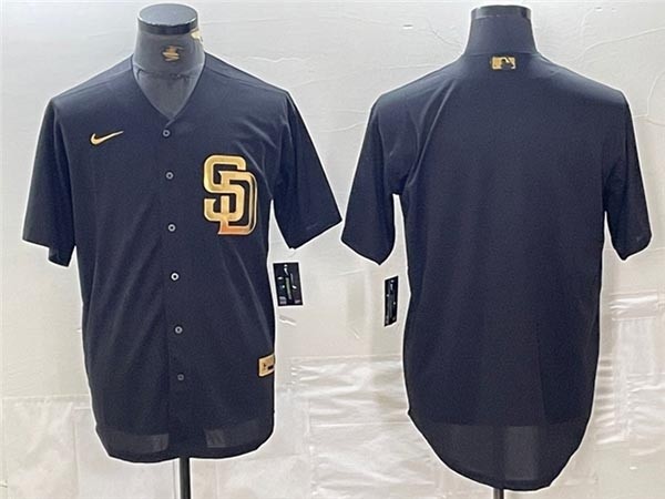 Men's San Diego Padres Blank Black Gold Team Jersey