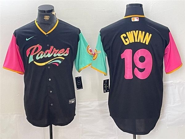 Men's San Diego Padres #19 Tony Gwynn Black 2022 City Connect Jersey