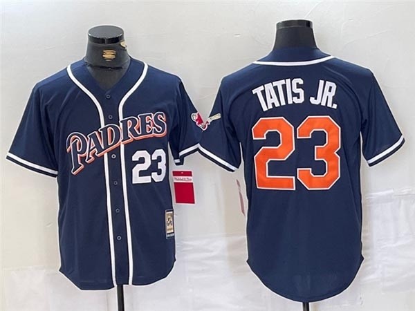 Men's San Diego Padres #23 Fernando Tatis Jr. Navy Cooperstown Collection Jersey