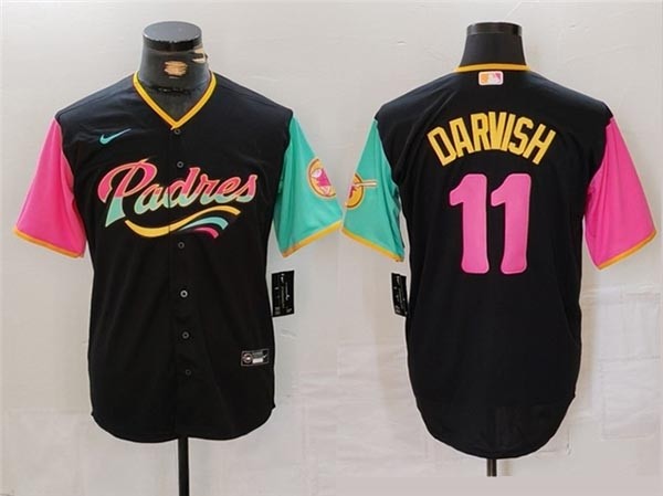 Men's San Diego Padres #11 Yu Darvish Black 2022 City Connect Jersey