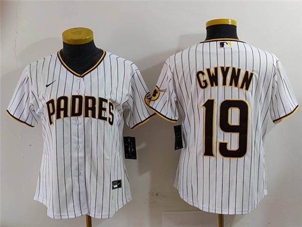 Women's San Diego Padres #19 Tony Gwynn White Jersey