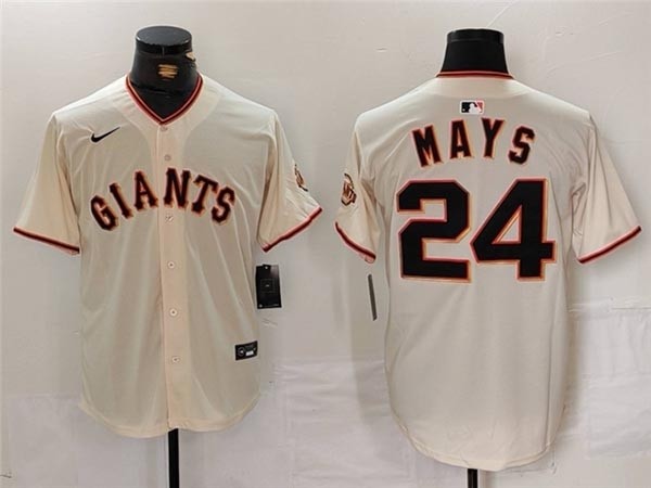 Men's San Francisco Giants #24 Willie Mays Cream Limited Jersey