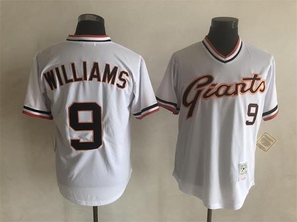 Men's San Francisco Giants #9 Matt Williams Throwback White Pullover Jersey