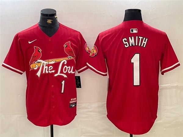 Men's St. Louis Cardinals #1 Ozzie Smith Red 2024 City Connect Limited Jersey