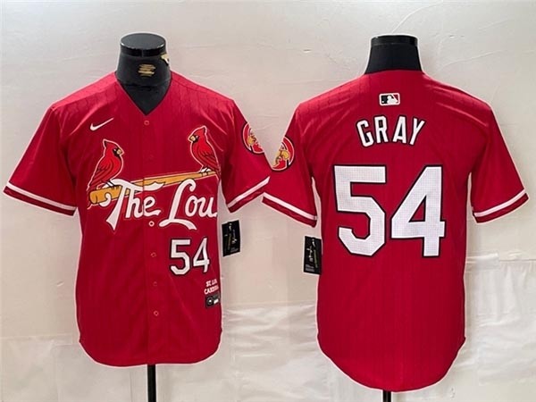 Men's St. Louis Cardinals #54 Sonny Gray Red 2024 City Connect Limited Jersey