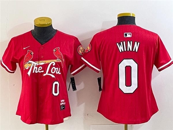 Women's St. Louis Cardinals #0 Masyn Winn Red 2024 City Connect Limited Jersey