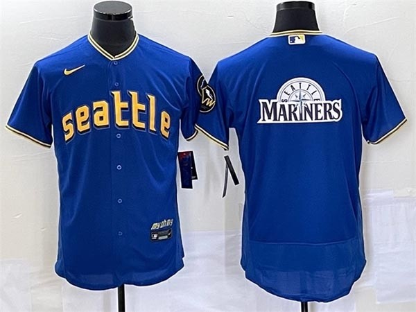 Men's Seattle Mariners Blank Black Cool Base Stitched Baseball Jersey