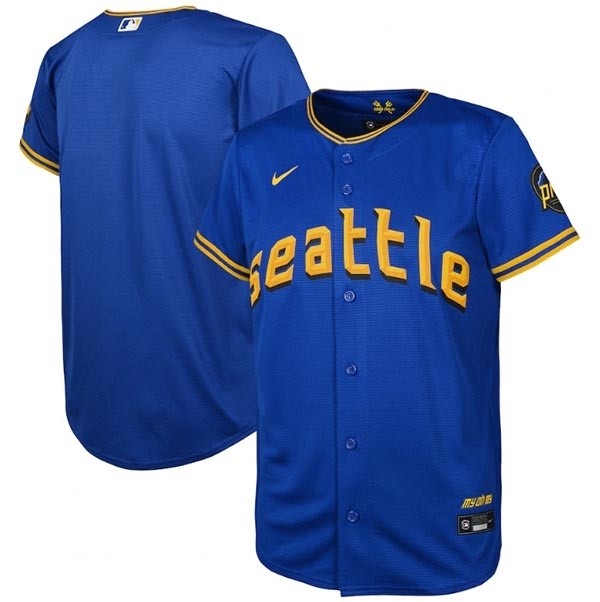 Youth Seattle Mariners Blank Royal 2023 City Connect Stitched Baseball Jersey