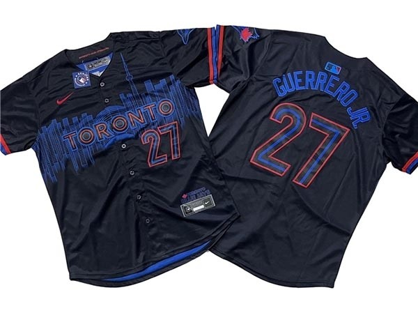 Men's Toronto Blue Jays #27 Vladimir Guerrero Jr. Black 2024 City Connect Limited Jersey