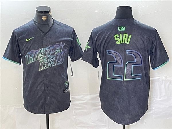 Men's Tampa Bay Rays #22 Jose Siri Charcoal 2024 City Connect Limited Jersey