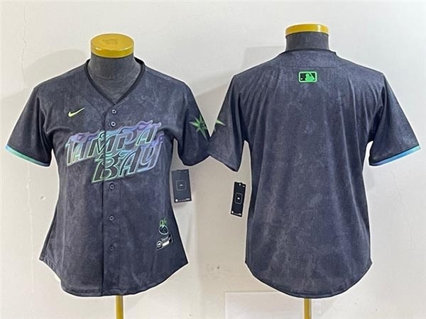 Wemen's Tampa Bay Rays Blank Charcoal 2024 City Connect Limited Team Jersey