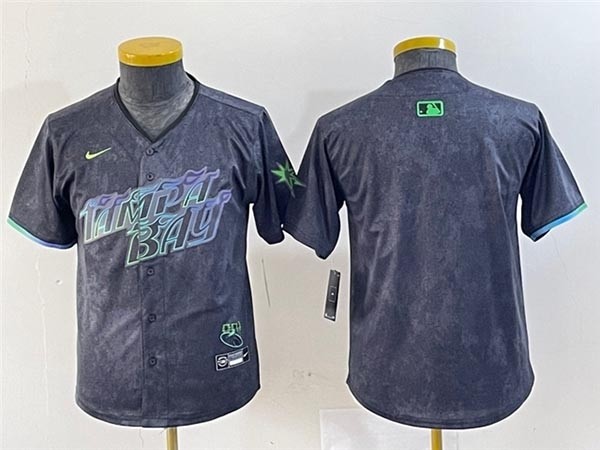 Youth Tampa Bay Rays Blank Charcoal 2024 City Connect Limited Team Jersey