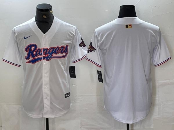 Men's Texas Rangers Blank White 2024 Gold Collection Coolbase Team Jersey