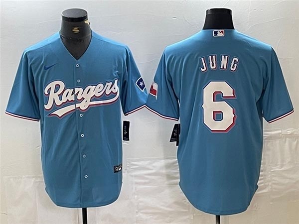 Men's Texas Rangers #6 Josh Jung Light Blue Limited Jersey