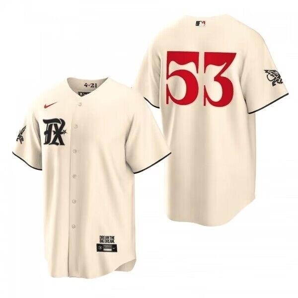 Youth Texas Rangers #53 Adolis Garcia Cream 2023 City Connect Stitched Baseball Jersey