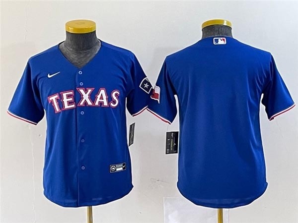 Youth Texas Rangers Blank Royal Blue Cool Base Team Jersey