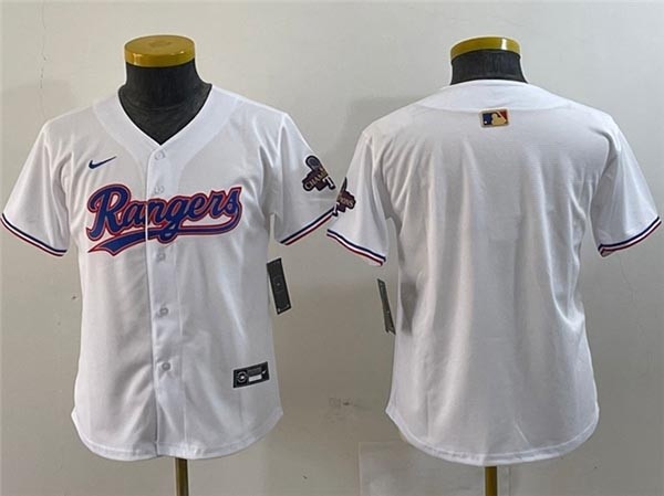 Youth Texas Rangers Blank White 2024 Gold Collection Limited Team Jersey